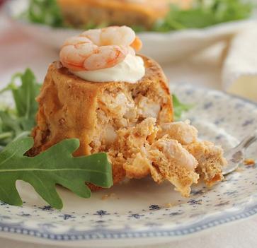 Pastel de centollo con mayonesa de eneldo